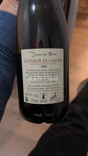 Loire Valley Coteaux du Layon Domaine Des Barres 2024