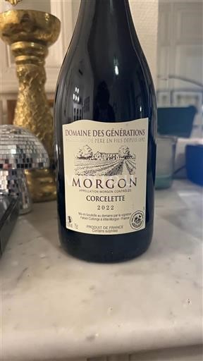 Beaujolais Morgon Domaine Des Générations Corcelette 2022