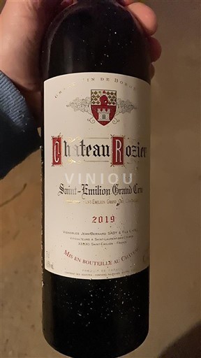 Vinos Rouge sec Château Rosier 2019 Francia Burdeos Saint-Émilion Gran Cru AOC Grand Cru