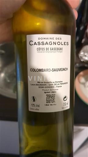 Sydvestfrankrig Côtes de Gascogne Domaine Des Cassagnoles Colombard-Sauvignon 2024