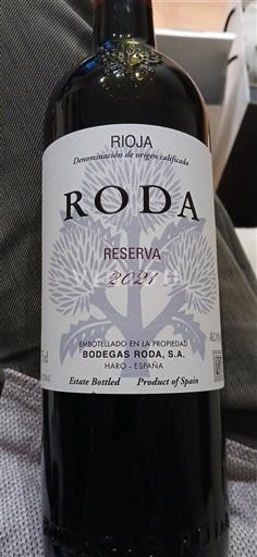 Vinos Rouge sec Reserva Bodegas Roda 2021 España La Rioja Rioja DO
