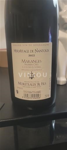 Burgundsko Maranges Premier Cru Moreteaux & Fils Hermitage de Nantoux Clos des Loyères 2022