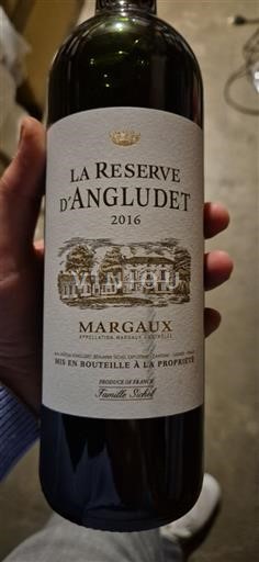 Bordeaux Margaux Château Angludet La Réserve d'Angludet 2016
