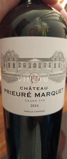 Bordeaux Bordeaux Supérieur Château Prieuré Marquet Grand Vin 2016
