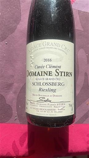 Alsace Unspecified Grand Cru Domaine Stirn Clément 2016