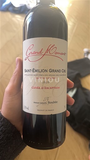 Bordeaux Saint-Émilion Grand Cru Grand Cru Maison Johannès Boubée Grand Moment d'Exception 2020