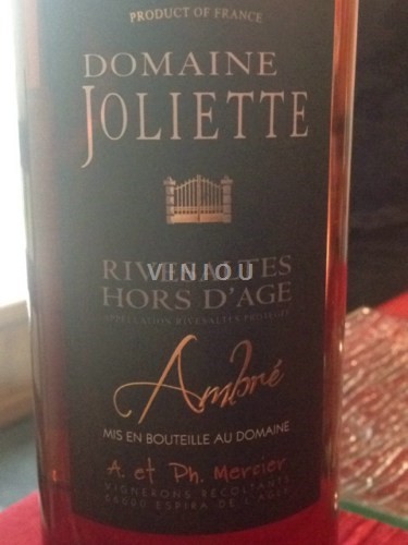Roussillon Rivesaltes Domaine Joliette Hors d'Age Ambré Neleten.