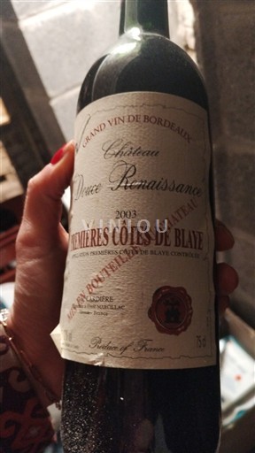 Bordeaux Ni doloceno Château Douce Renaissance 2003