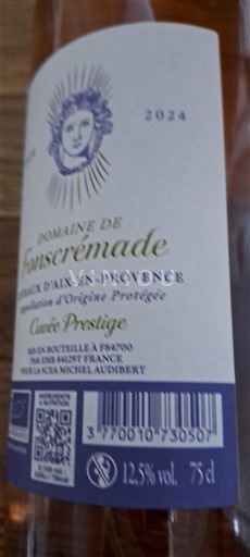 Provence Coteaux d'Aix-en-Provence Domaine Fonscrémade Prestige 2024