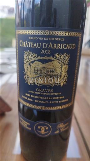 Bordéus Graves Château d’Arricaud 2018