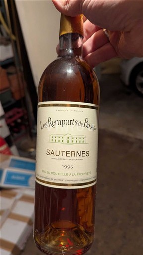 Bordeaux Sauternes Les Remparts de Bastor 1996