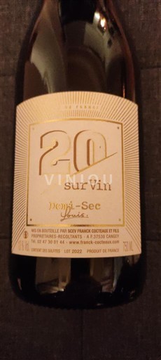Loirevallei Vouvray Domaine Excuvée 20 sur Vin Demi-Sec 2022