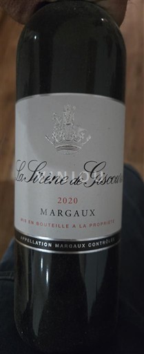Bordeaux Margaux La Sirène de Giscours 2020