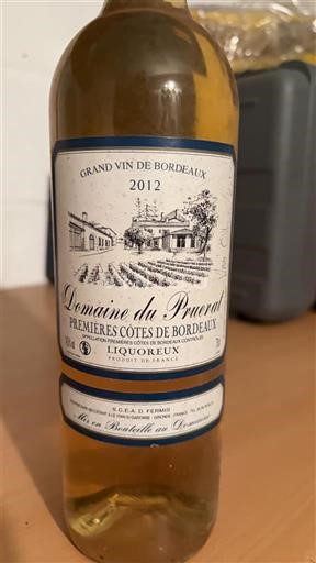 Bordeaux Premières-côtes-de-bordeaux Domaine Prourat 2012