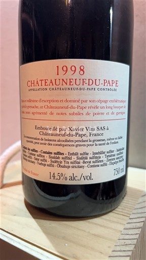Valle del Ródano Châteauneuf-du-Pape. Xavier Vignon 1998 1998