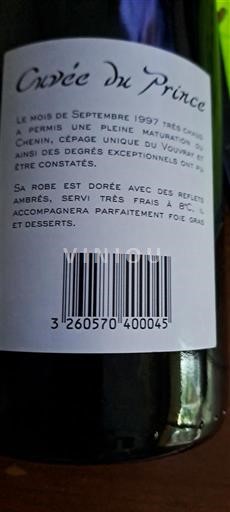 Dolina Loare Vouvray Cuvée du Prince 1997
