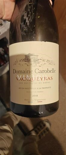 Rhônen laakso Vacqueyras Domaine Carobelle 2018