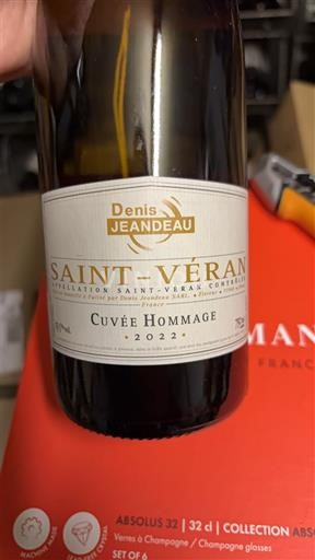 Borgoña Saint-Véran Denis Jeandeau Hommage 2022