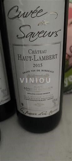 Burdeos Blaye-Côtes de Burdeos Château Haut-Lambert des Saveurs 2015