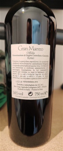 Marche Offida Azienda Agricola Castignano Gran Maestro 2016