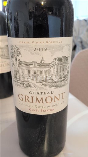 Bordeaux Cadillac Côtes de Bordeaux Château Grimont Prestige 2019