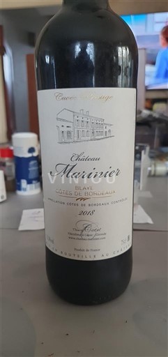 Bordeaux Blaye-côtes-de-bordeaux Château Marinier Prestige 2018