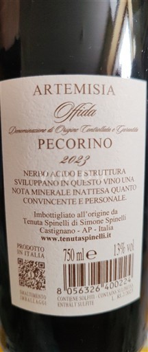 Marche Offida Tenuta Spinelli di Simone Spinelli Artemisia 2023