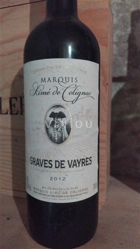 Bordeaux Graves-de-Vayres Marquis Aimé de Colignac 2012