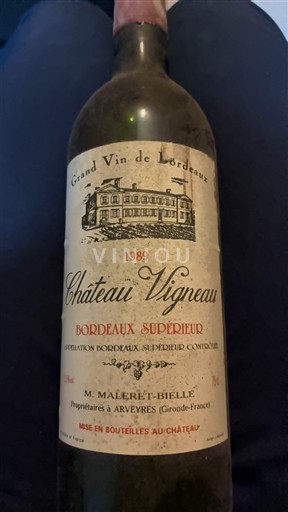 Bordeaux Bordeaux supérieur Château Vigneau 1989