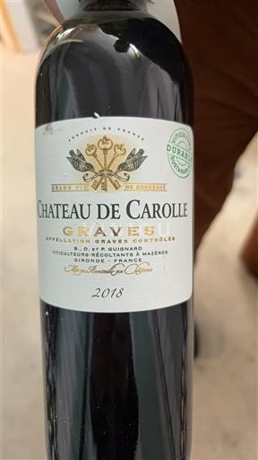 Bordeaux Graves Château Carolle 2018