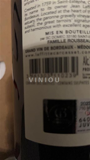 Bordeaux Saint-Estèphe Lafitte Carcasset 2022