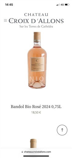 Provence Bandol Château Croix Allons Bandol Bio Rosé 2024