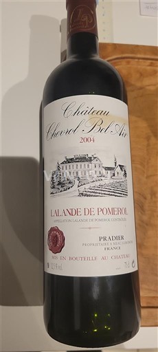 Bordeaux Lalande-de-Pomerol Château Cheval Bel Air 2004