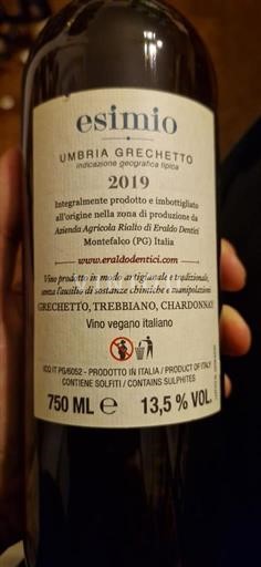 Umbrija Azienda Agricola Biologica di Eraldo Dentici Esimio Grechetto 2019