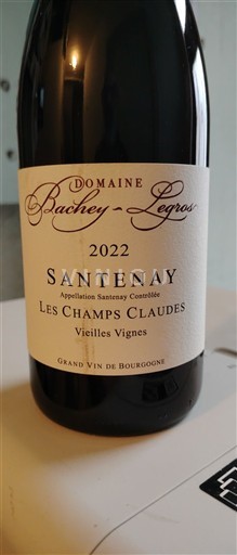 Burgundy Santenay Domaine Bachey-Legros Les Champs Claudes Vieilles Vignes 2022