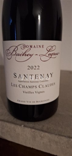 Burgundia Santenay Domaine Bachey-Legros Les Champs Claudes Vieilles Vignes 2022