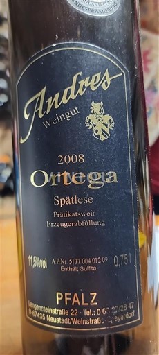 Palatinado Weingut Andres Ortega Spätlese 2008
