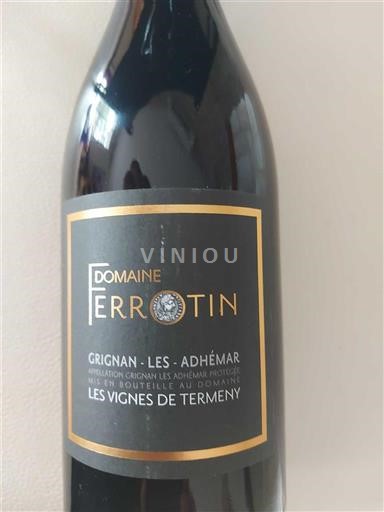 Valle del Ródano Grignan-les-Adhémar Domaine Ferrotin Les Vignes de Termeny 2020