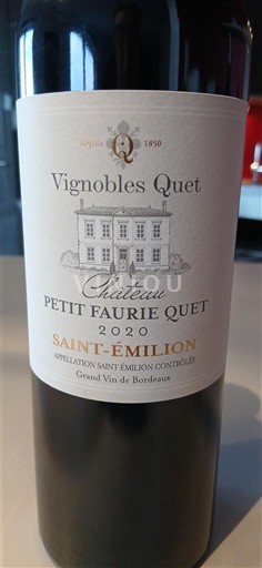 Bordeaux Saint-Émilion Château Petit Faurie Quet 2020