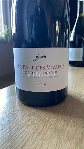 Thung lũng Rhône Côtes-du-rhône Domaine Garon La Part des Vivants 2024