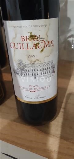 Bordeaux Blaye-Côtes-de-Bordeaux Beau Guillaume Réserve 2014