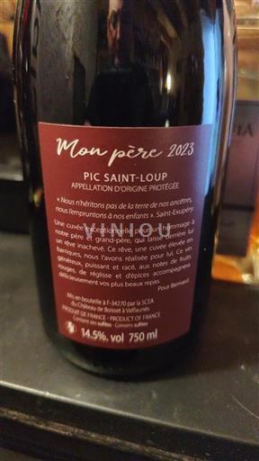 Languedoc Pic-saint-loup Château Lancyre Mon père 2023