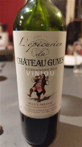 Bordeaux Haut-Médoc Château Gunes L'épicurien 2018