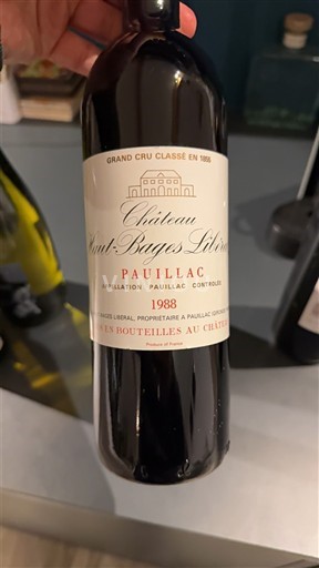 Bordeaux Pauillac Grand Cru Château Haut-Bages Libéral 1988