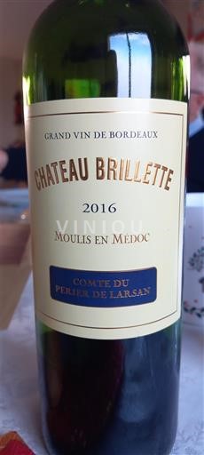 Bordeaux Moulis-en-Médoc Château Brillette 2016