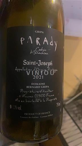 Valle del Rodano Saint-Joseph Domaine Bernard Gripa Parady 2021