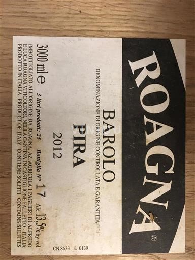 Piemonte Barolo Roagna Pira 2012