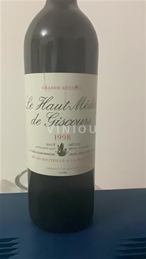 Bordeaux Haut-Médoc Le Haut-Médoc de Giscours Grande Réserve 1998