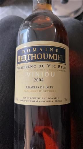 Sud-Ouest Pacherenc-du-vic-bilh Domaine Berthoumieu Charles de Batz Vendange d'Octobre 2004