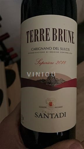 Vinos Rouge sec Terre Brune Santadi 2018 Italia Cerdeña Carignano del Sulcis DOC